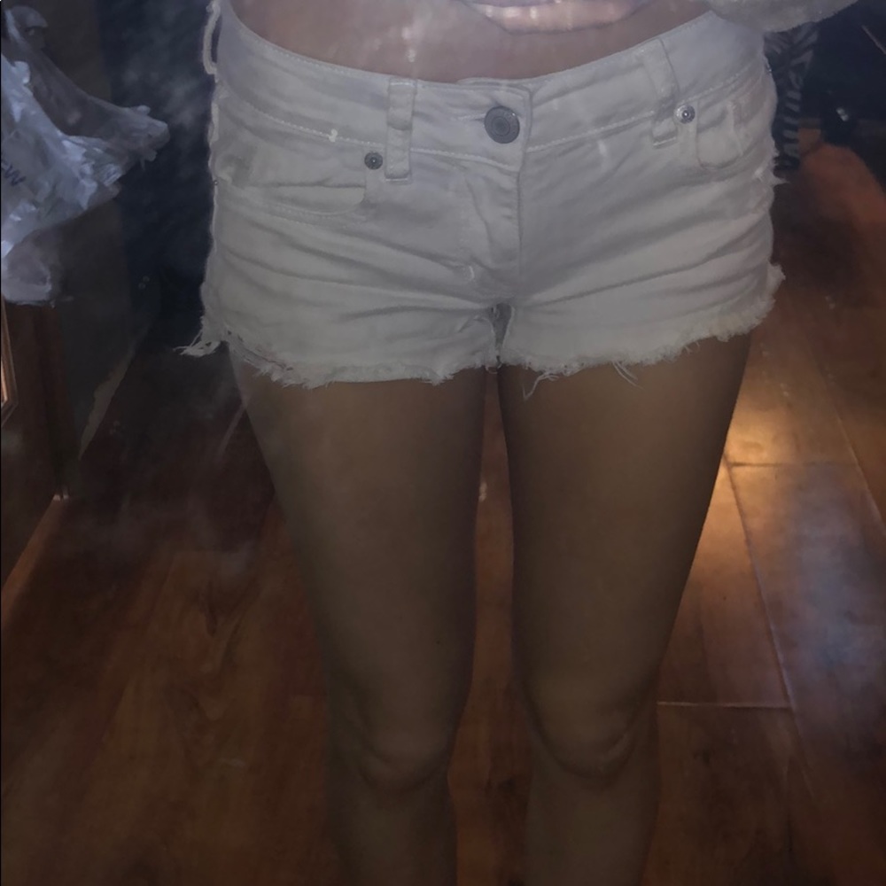 American eagle white jean shorts